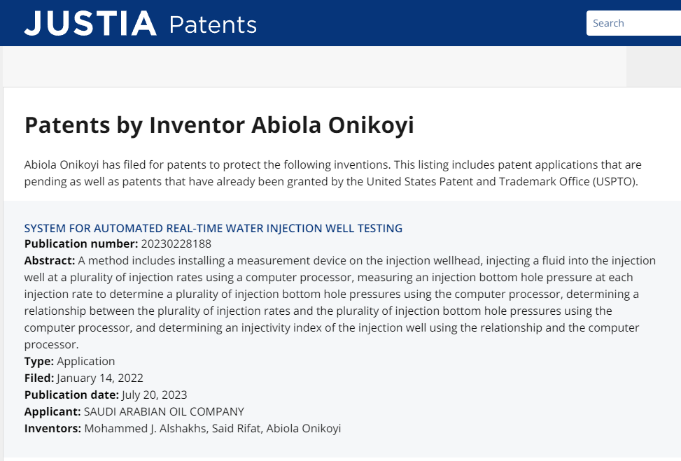 Patents by Inventor Abiola Onikoyi